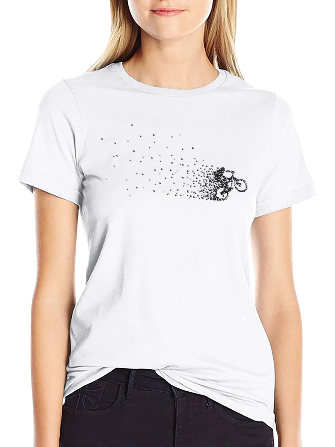 Mens Black Crew Neck T-Shirt with Subtle Chest Design