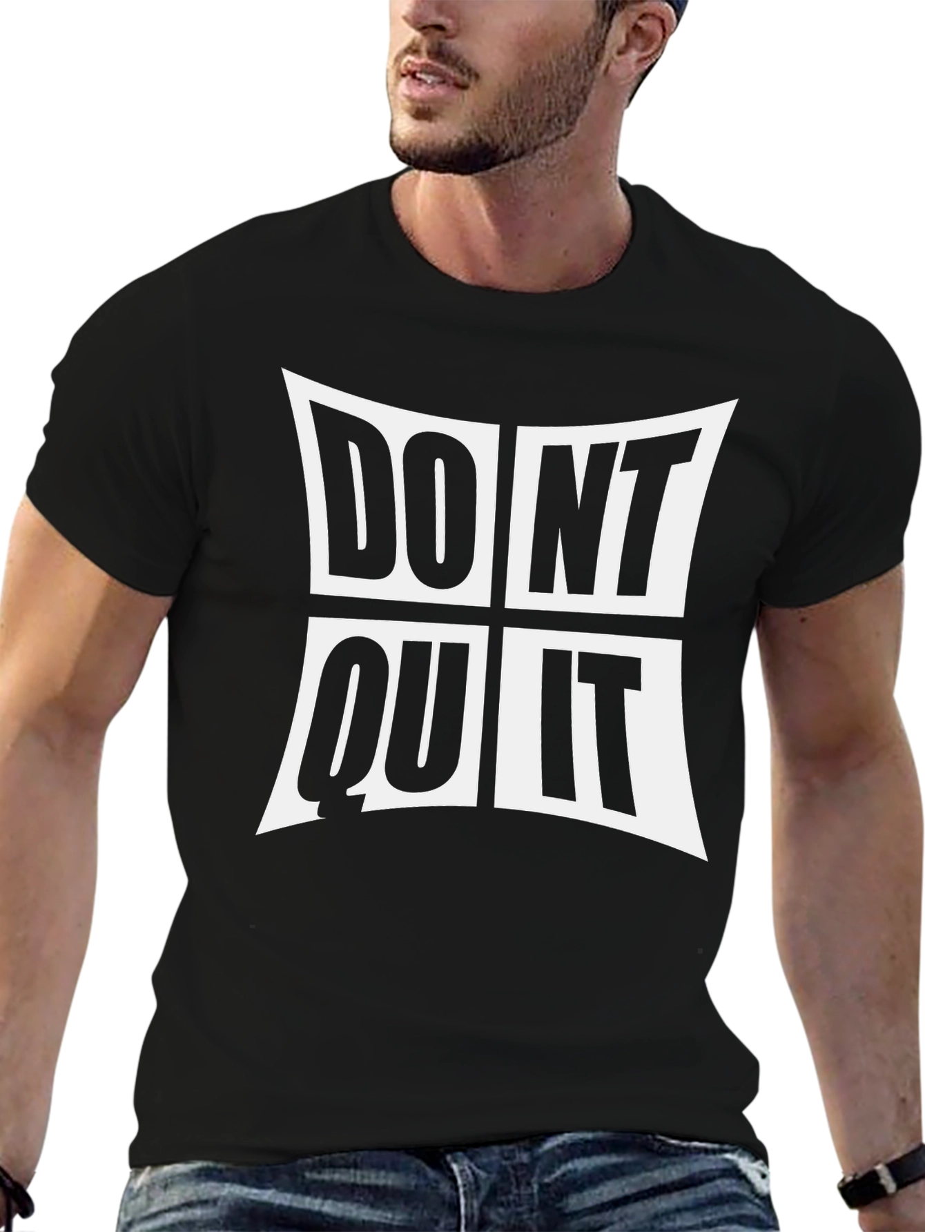 Dont Quit Graphic T-Shirt - Motivational Crew Neck Tee