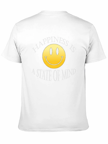 Happiness State of Mind Smiley Face Black T-Shirt