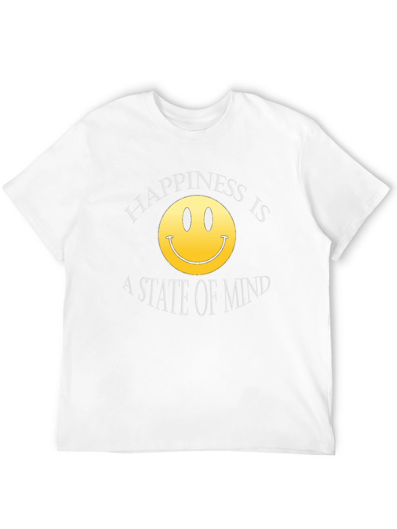 Happiness State of Mind Smiley Face Black T-Shirt