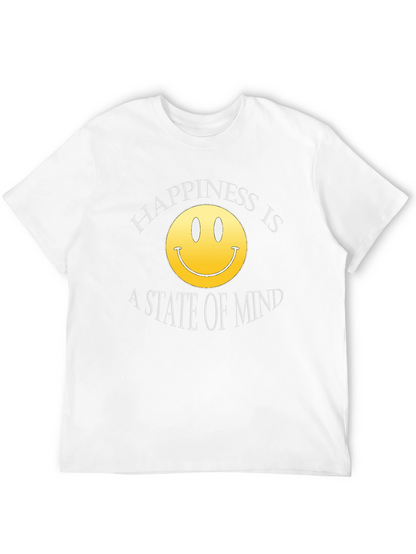 Happiness State of Mind Smiley Face Black T-Shirt