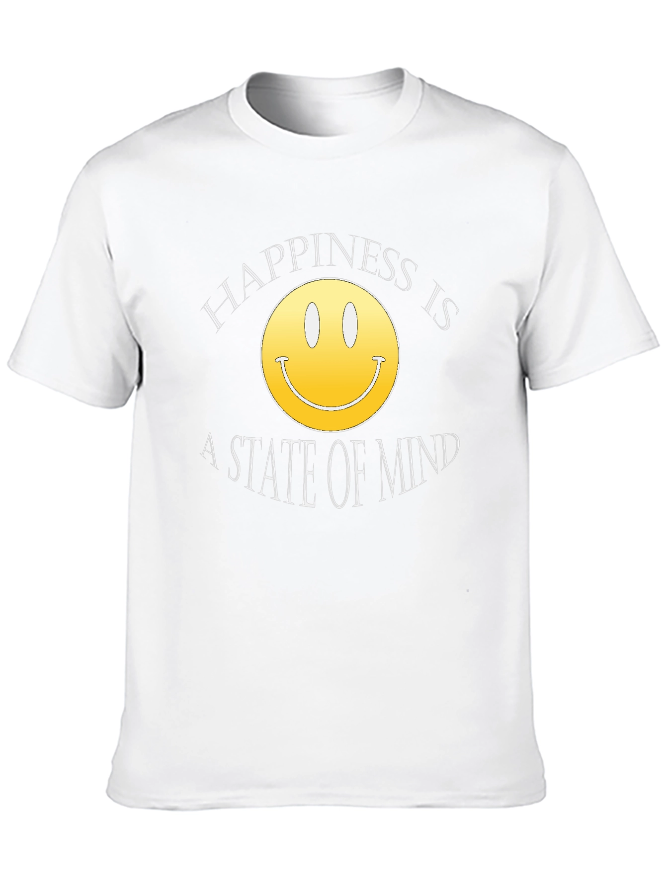 Happiness State of Mind Smiley Face Black T-Shirt