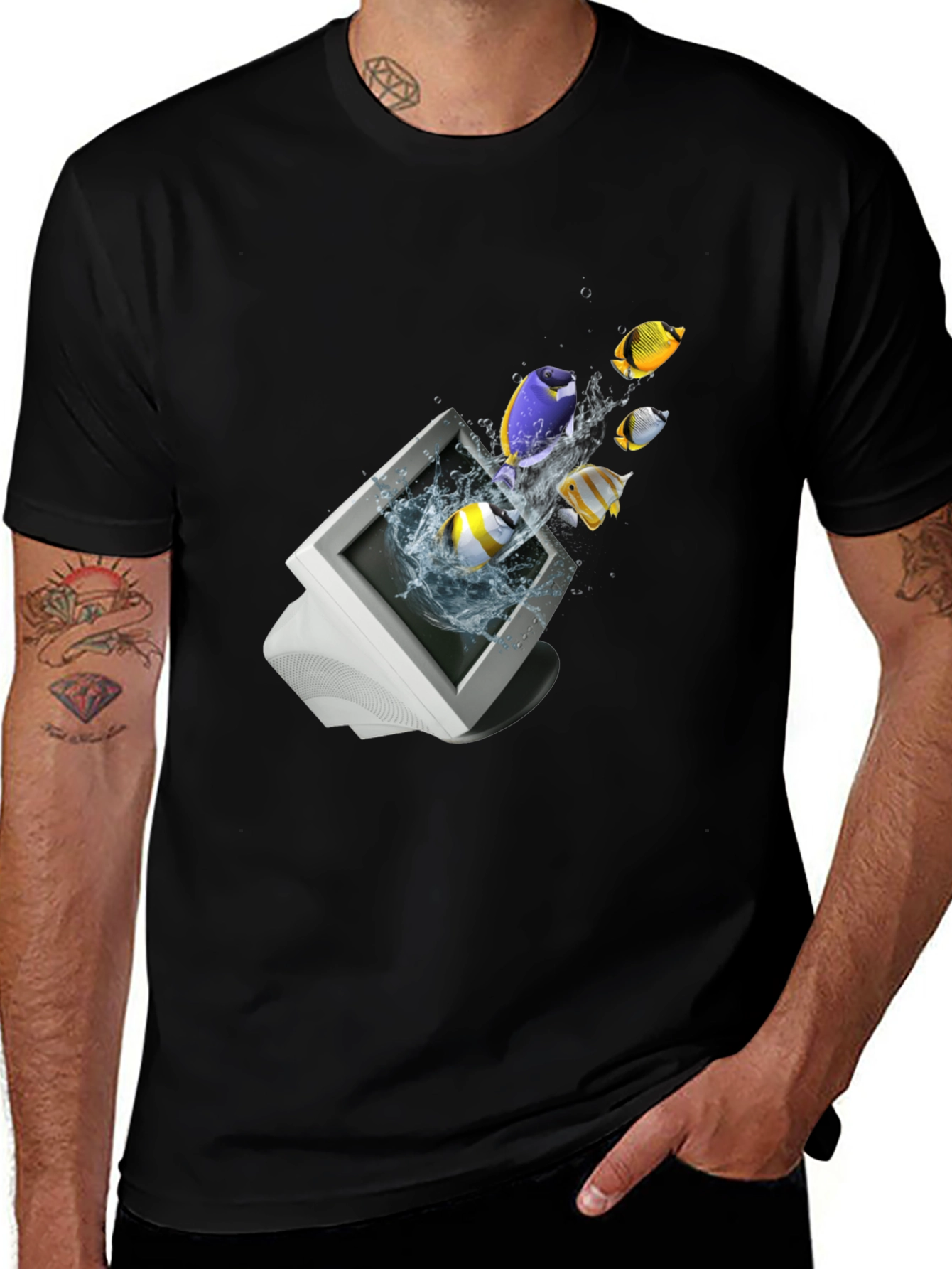 Retro Computer Fish T-Shirt