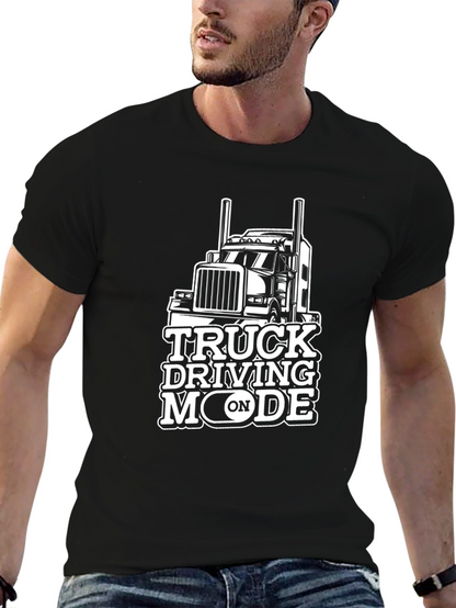 Truck Driving Mode T-Shirt - Black Tee
