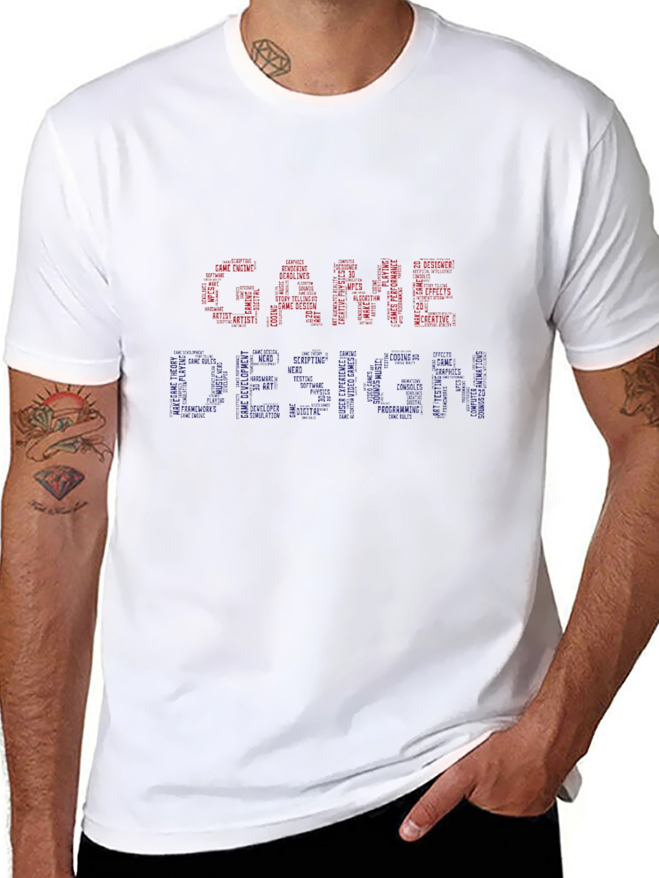 Game Design Word Art Graphic T-Shirt