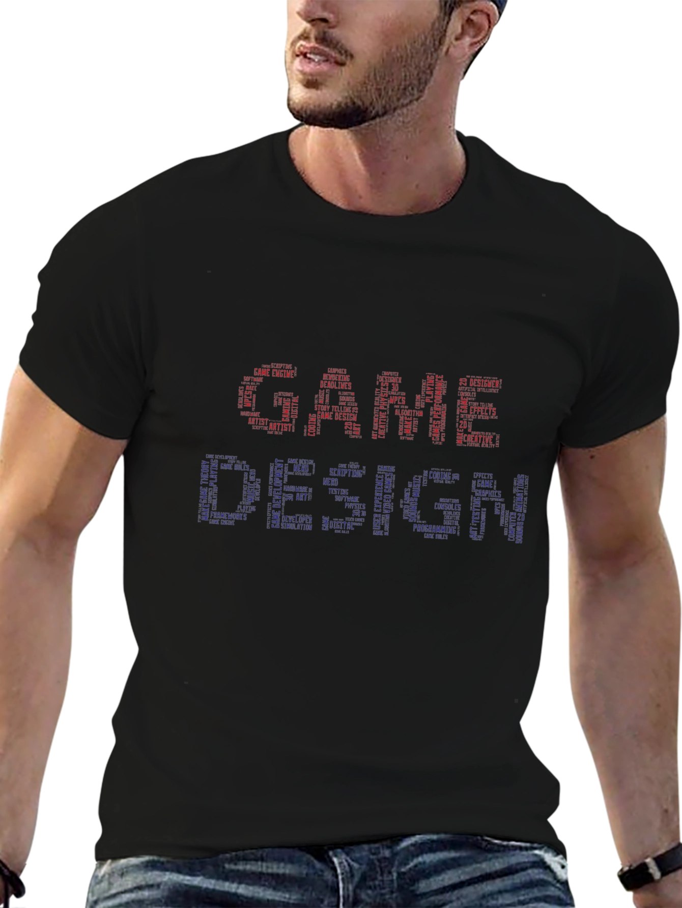 Game Design Word Art Graphic T-Shirt