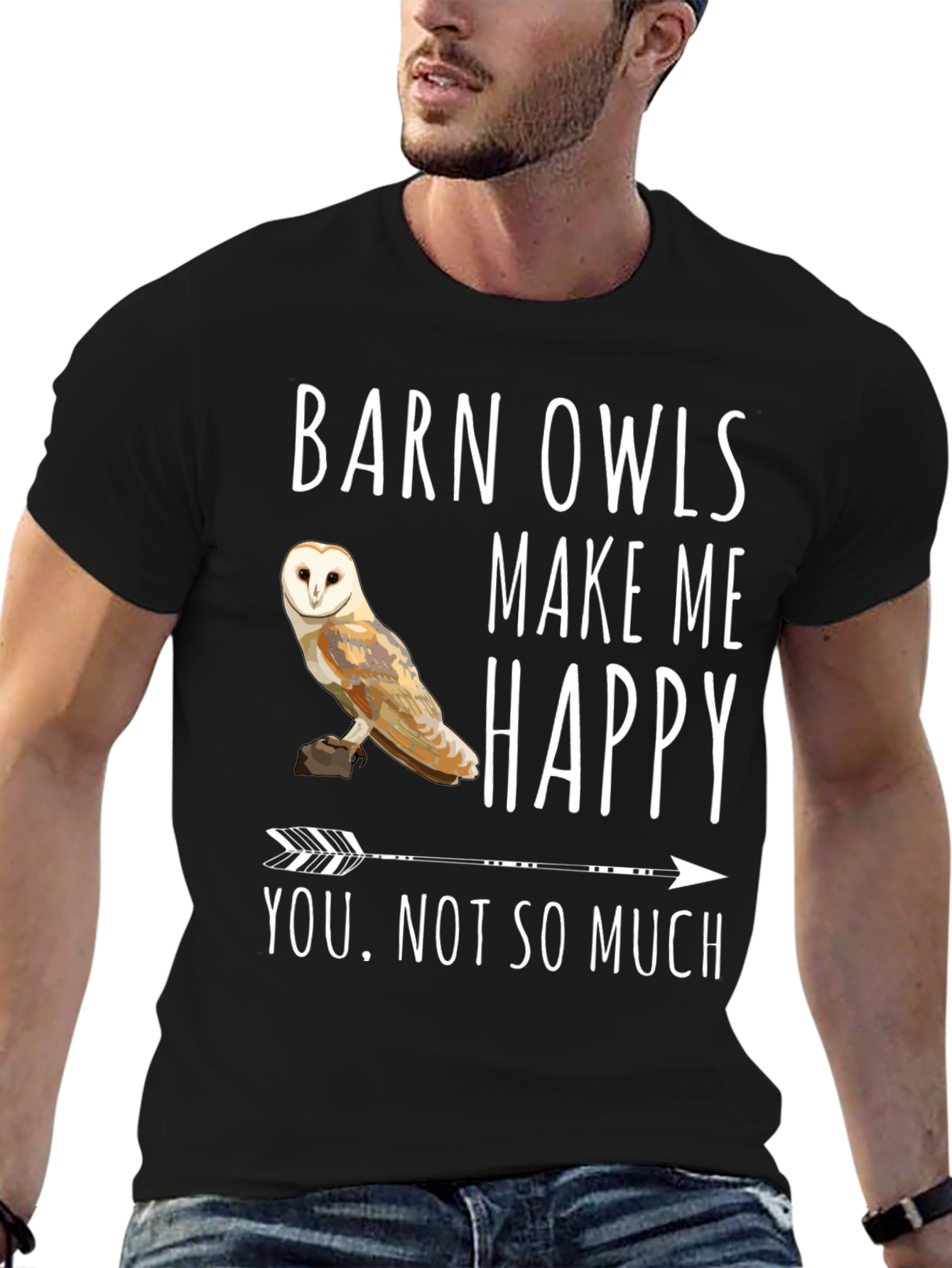 Barn Owl T-Shirt - Owls Make Me Happy Tee