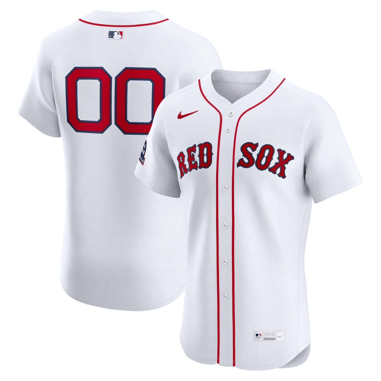 Boston Red Sox Nike Home Elite Sponsor Patch Custom Jersey - White