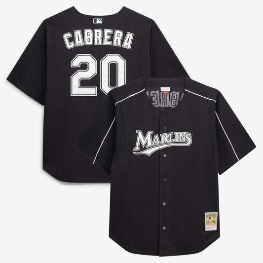Miguel Cabrera Miami Marlins Mitchell &amp;amp; Ness Big &amp;amp; Tall Cooperstown Mesh Batting Practice Jersey - Black
