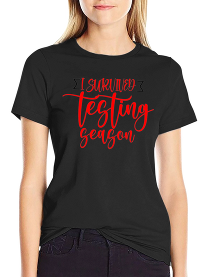 I Survived Testing Season Black T-Shirt