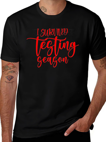 I Survived Testing Season Black T-Shirt