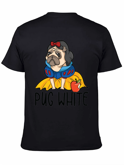 Pug White Graphic Tee - Unisex Cotton T-Shirt