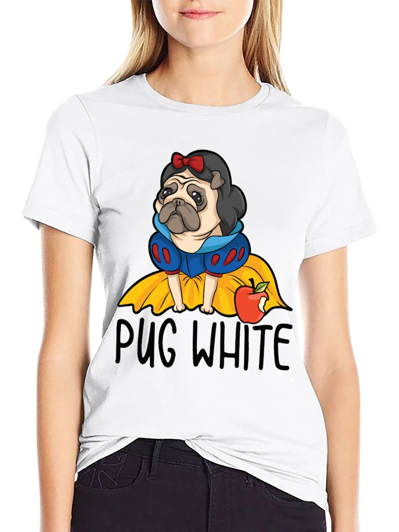 Pug White Graphic Tee - Unisex Cotton T-Shirt