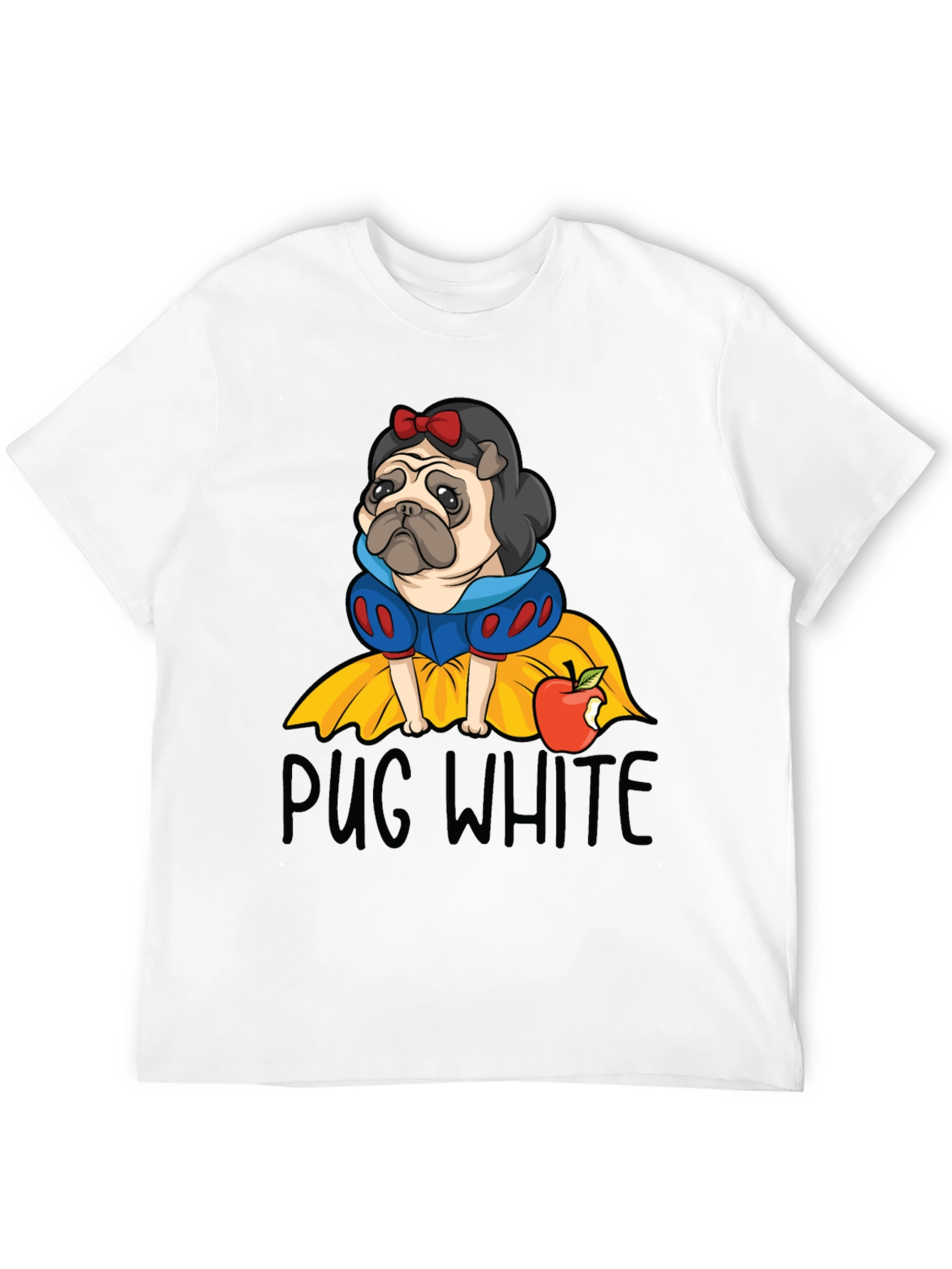 Pug White Graphic Tee - Unisex Cotton T-Shirt