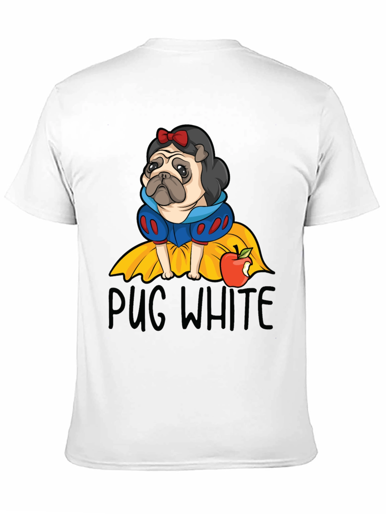 Pug White Graphic Tee - Unisex Cotton T-Shirt