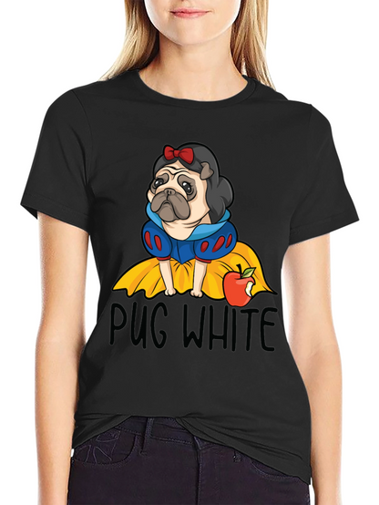 Pug White Graphic Tee - Unisex Cotton T-Shirt