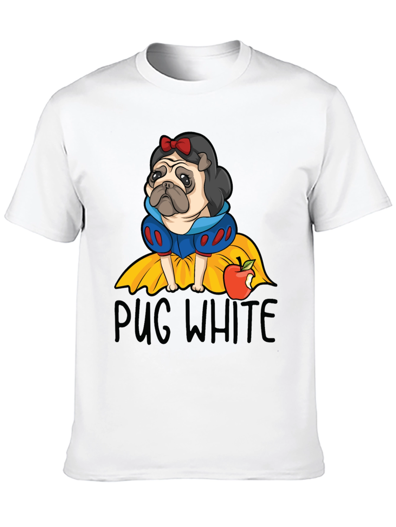 Pug White Graphic Tee - Unisex Cotton T-Shirt