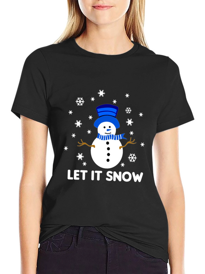 Let It Snow Snowman Graphic Tee