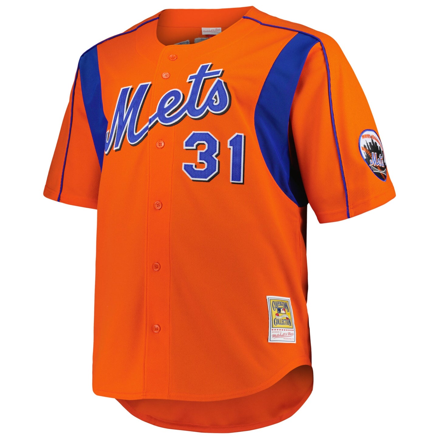 Mike Piazza New York Mets Mitchell &amp;amp; Ness Big &amp;amp; Tall Cooperstown Mesh Batting Practice Jersey - Orange