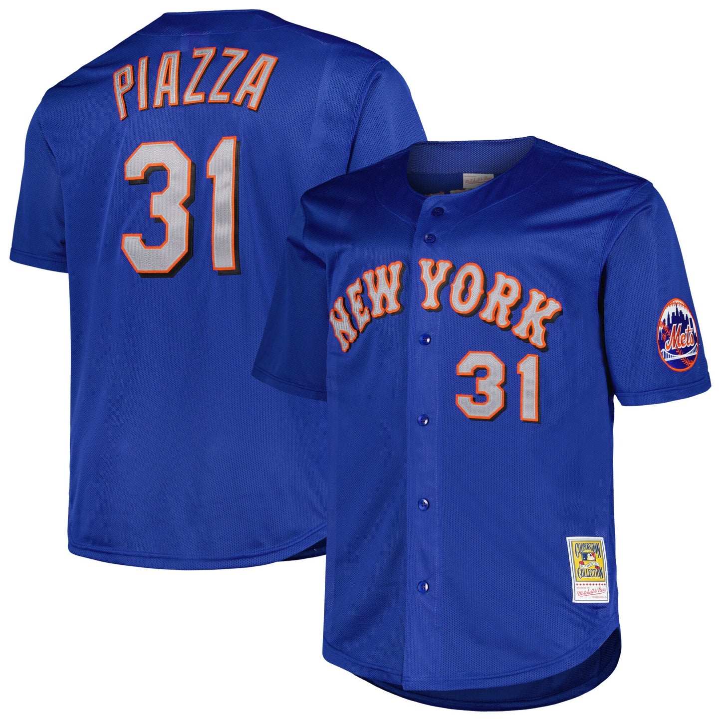 Mike Piazza New York Mets Mitchell &amp;amp; Ness Big &amp;amp; Tall Cooperstown Mesh Batting Practice Jersey - Royal