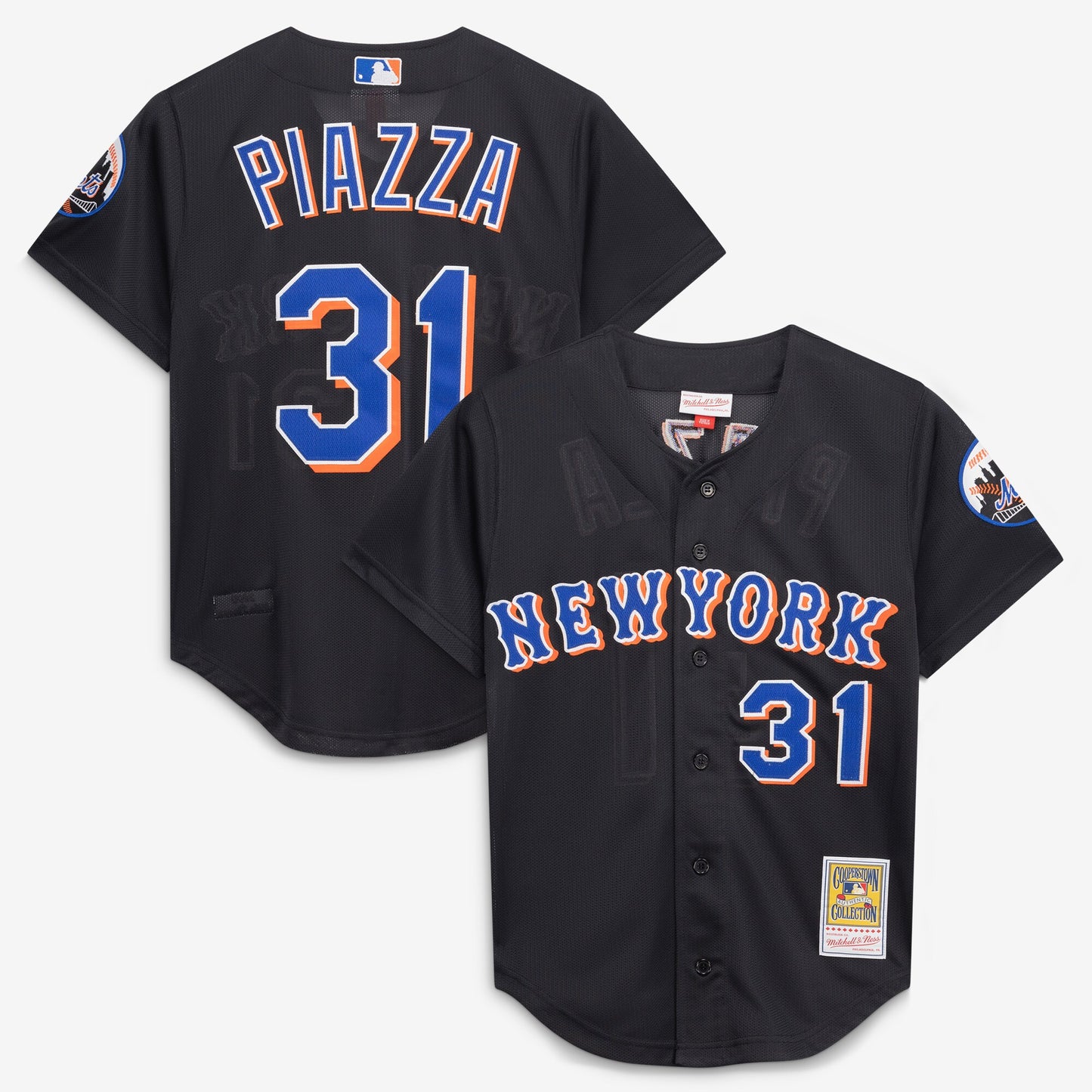 Mike Piazza New York Mets Mitchell &amp;amp; Ness Cooperstown Collection 2000 Batting Practice Jersey - Black