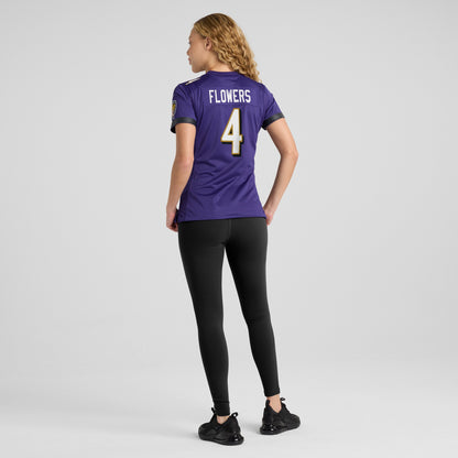 Zay Flowers Baltimore Ravens Nike Women's Team Game Jersey - Purple