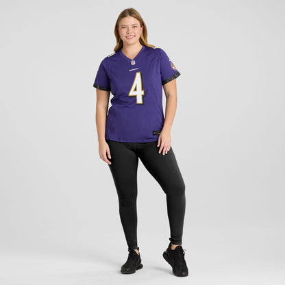 Zay Flowers Baltimore Ravens Nike Women's Team Game Jersey - Purple