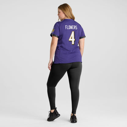 Zay Flowers Baltimore Ravens Nike Women's Team Game Jersey - Purple