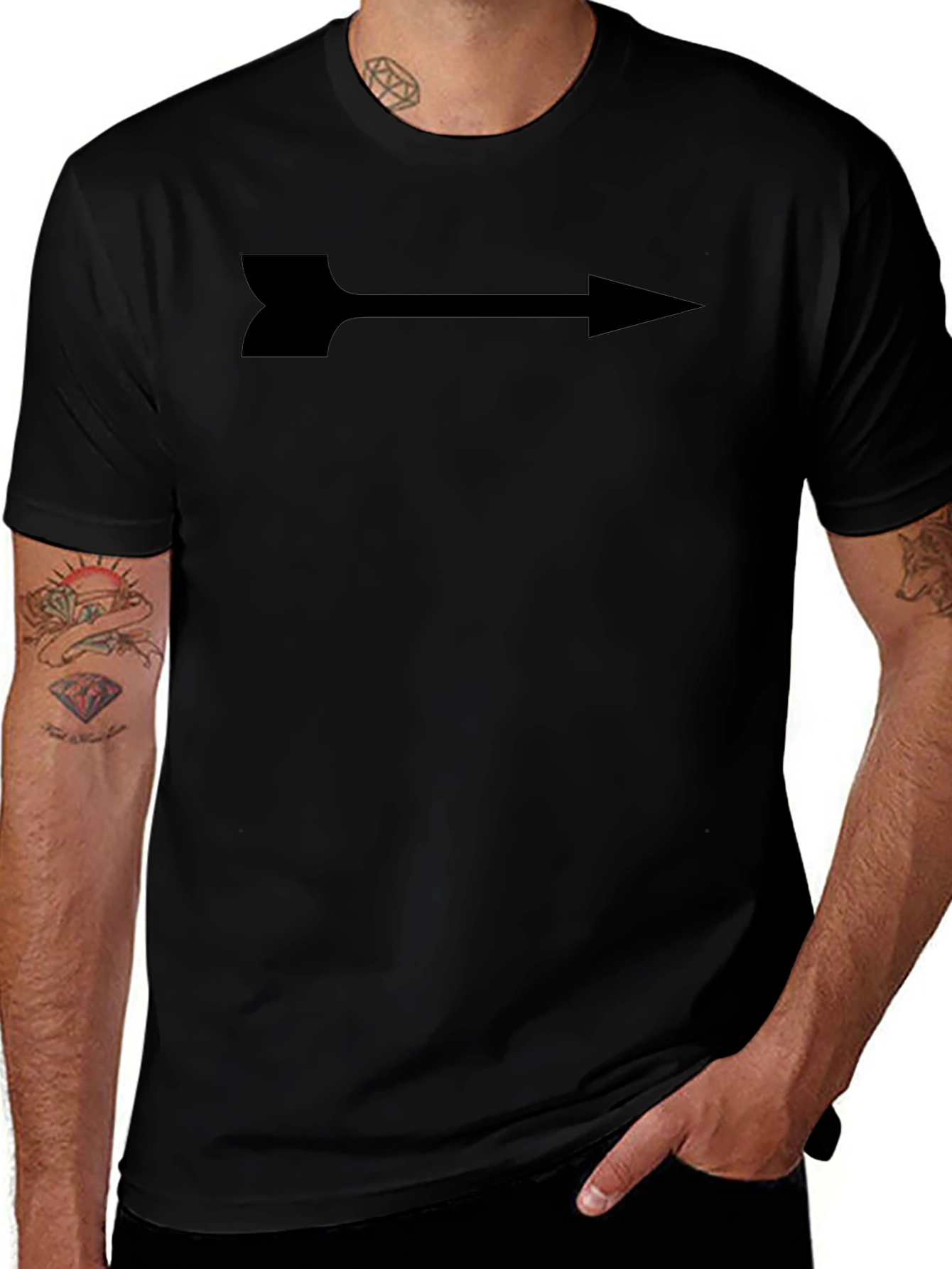 Arrow Graphic Print Tee - Sleek Black Shirt