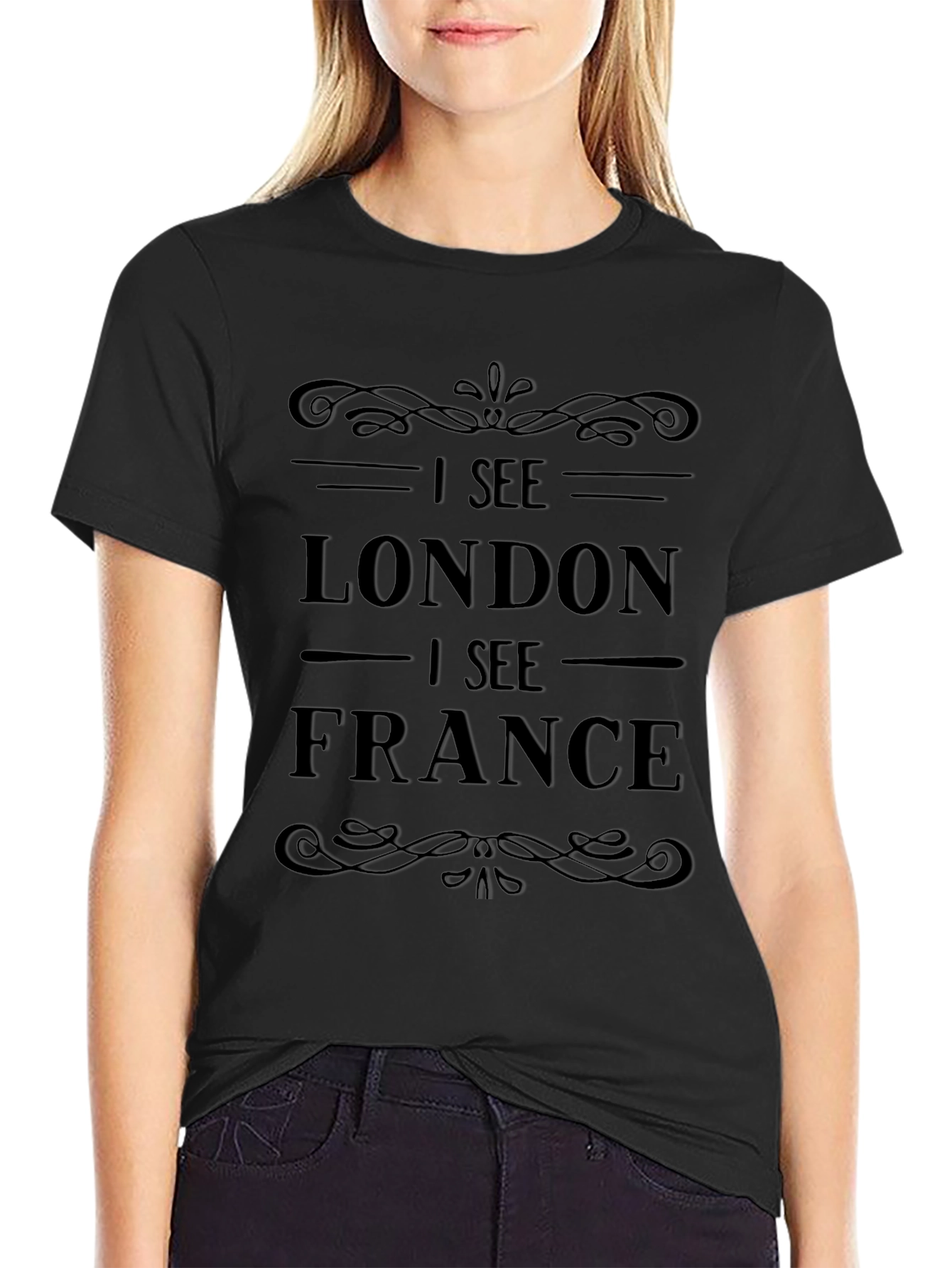 I See London I See France Black Graphic Tee