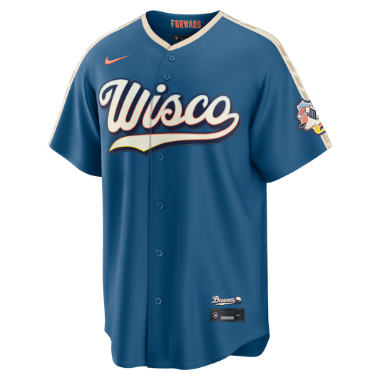 Milwaukee Brewers Nike 2026 City Connect Stadium Jersey - Mineral Blue