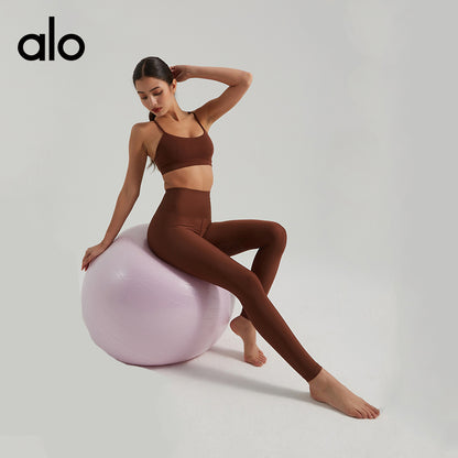Aloyoga Bare Sensual Pearl Shine High-Intensity Cross-Body High-Waist Yoga Pants Sports Set