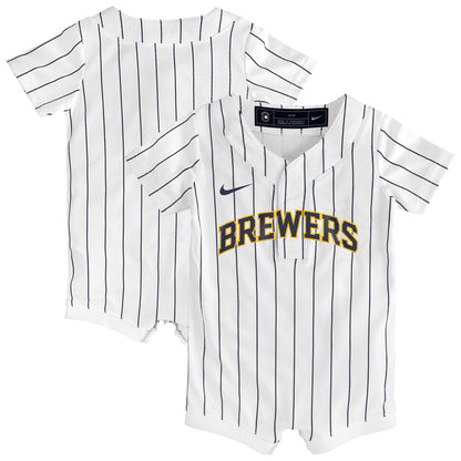 Milwaukee Brewers Nike Newborn &amp;amp; Infant Alternate Replica Romper Jersey - White