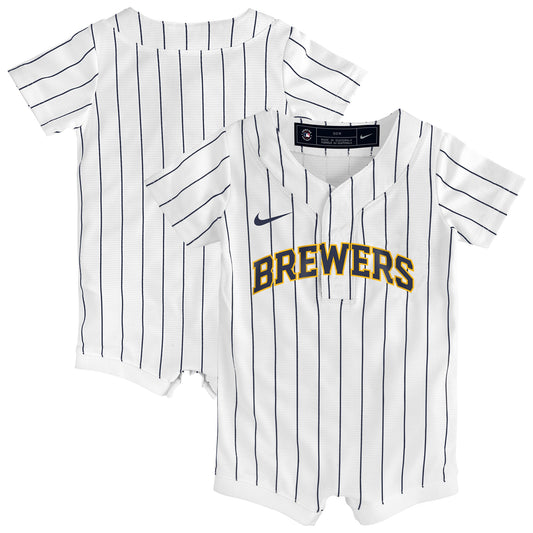 Milwaukee Brewers Nike Newborn &amp;amp; Infant Alternate Replica Romper Jersey - White