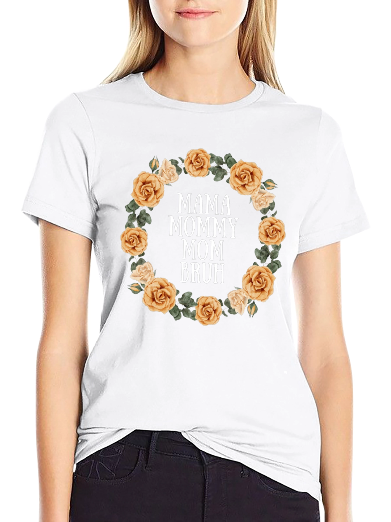 Mama Mommy Mom Bruh Floral T-Shirt