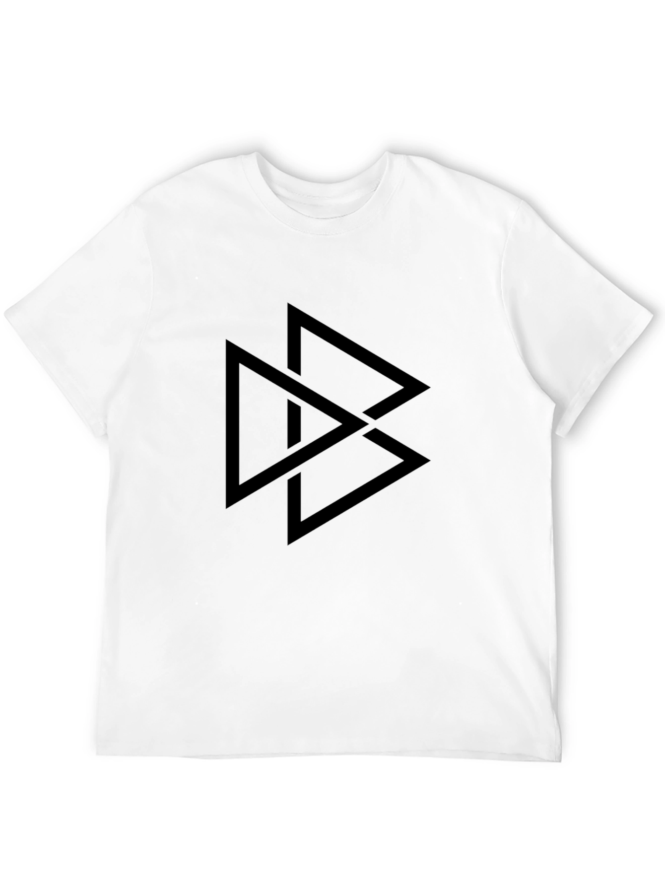 Geometric Triangle Graphic Tee - Black Casual T-Shirt