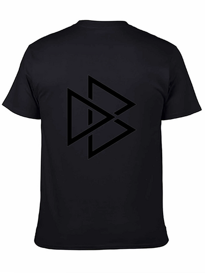 Geometric Triangle Graphic Tee - Black Casual T-Shirt