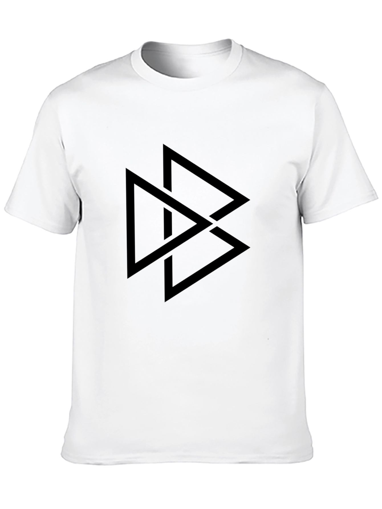 Geometric Triangle Graphic Tee - Black Casual T-Shirt
