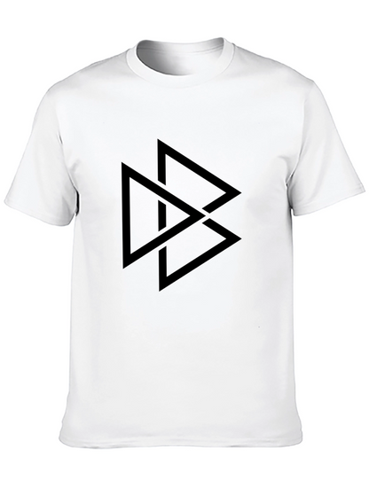 Geometric Triangle Graphic Tee - Black Casual T-Shirt