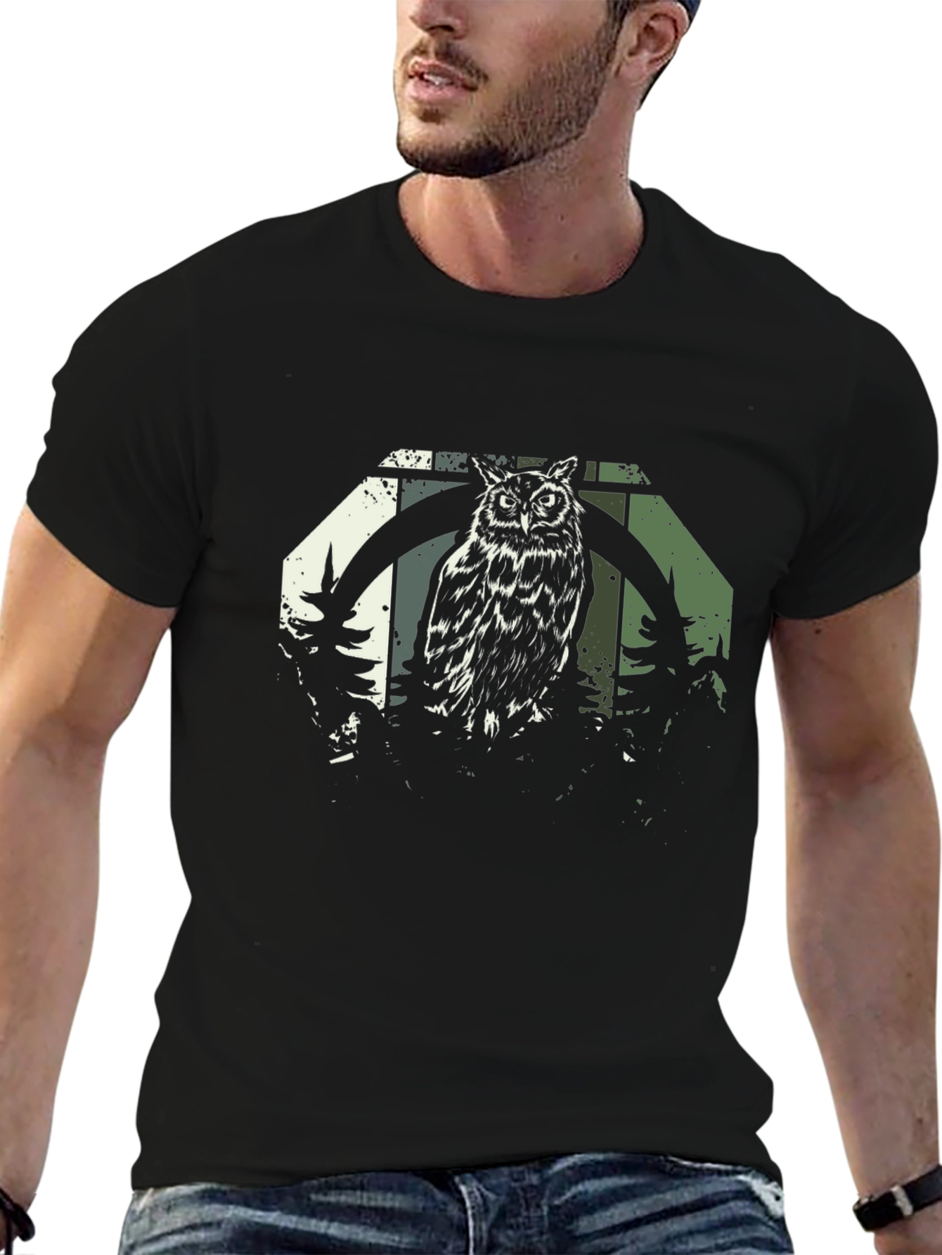 Owl Graphic Print T-Shirt
