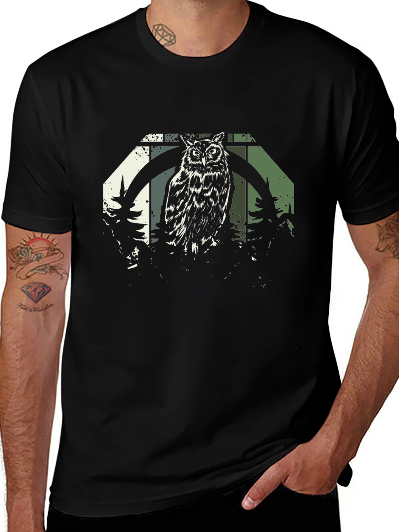 Owl Graphic Print T-Shirt