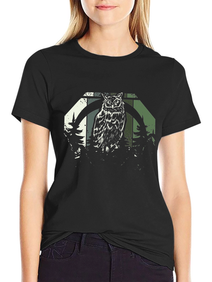 Owl Graphic Print T-Shirt