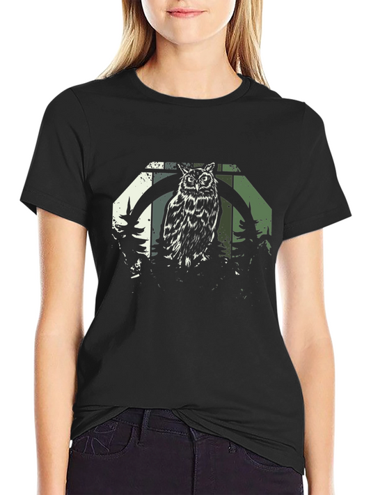 Owl Graphic Print T-Shirt