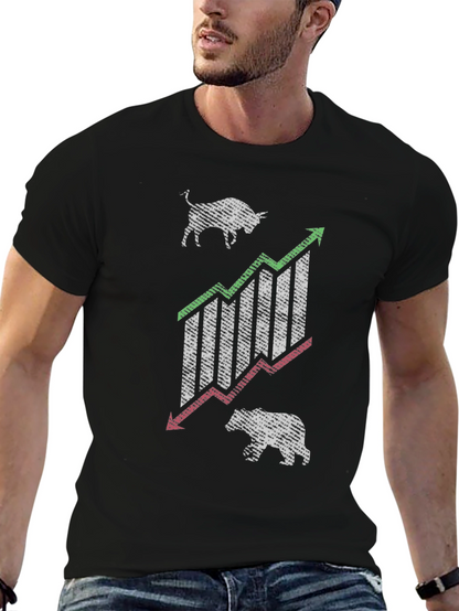 Bull & Bear Stock Market Graphic Tee