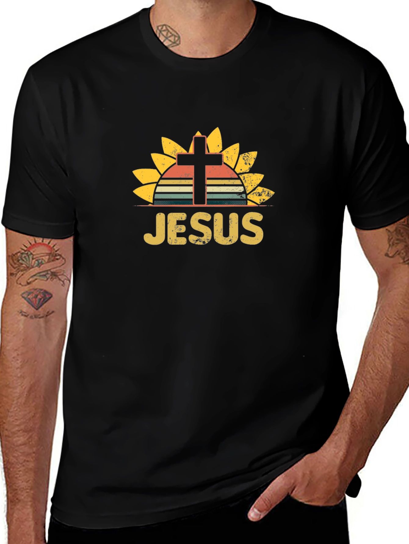 Jesus Sunflower Graphic T-Shirt - Unisex Christian Tee