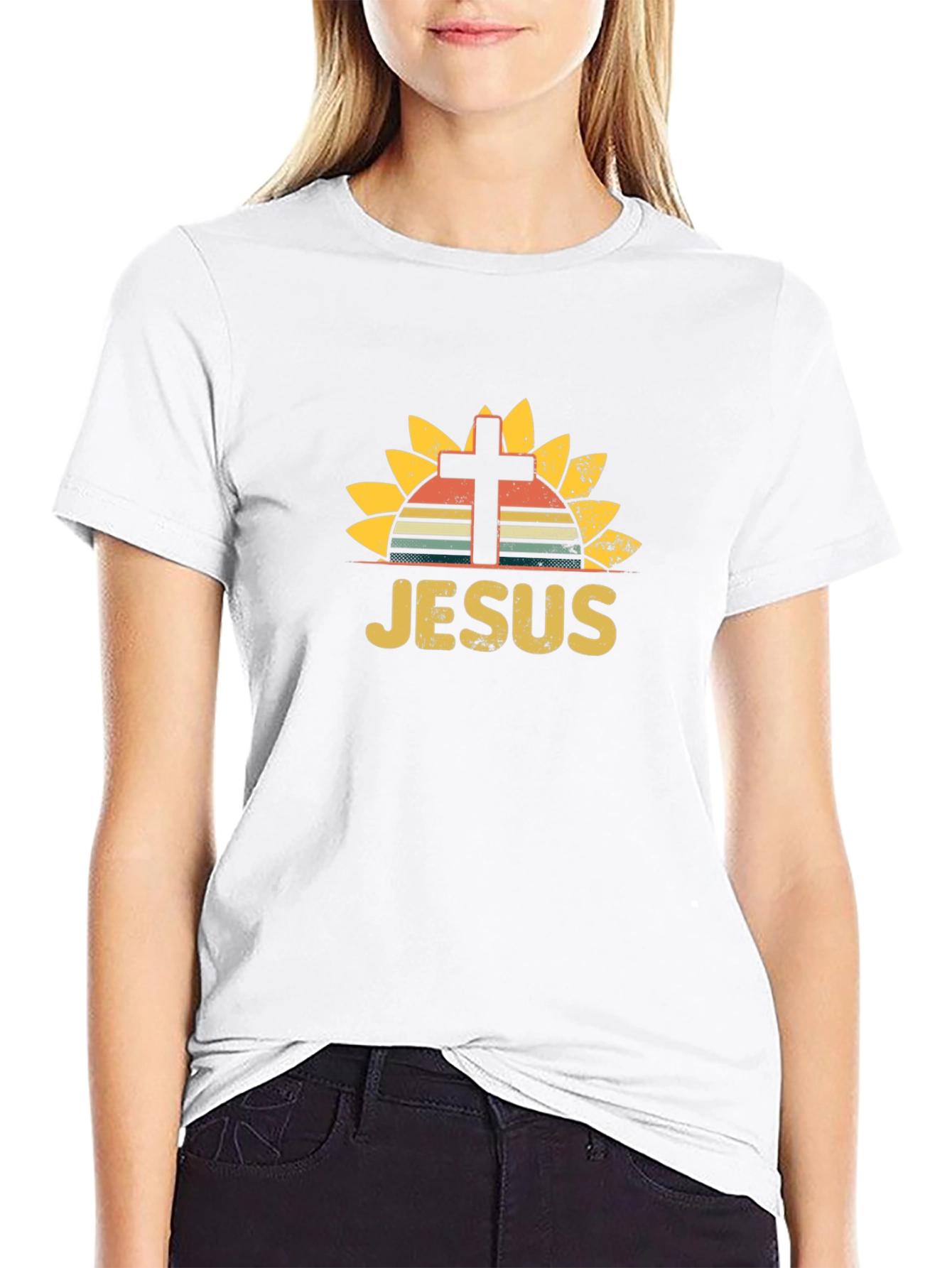 Jesus Sunflower Graphic T-Shirt - Unisex Christian Tee