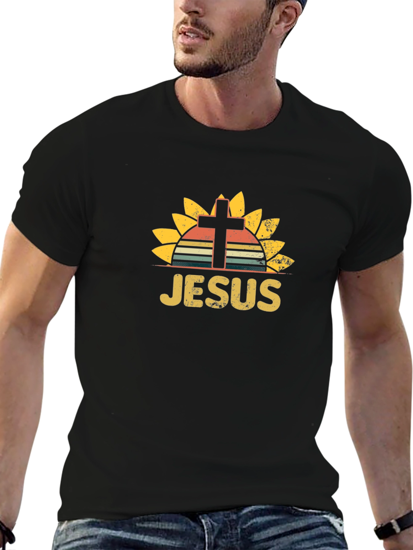 Jesus Sunflower Graphic T-Shirt - Unisex Christian Tee