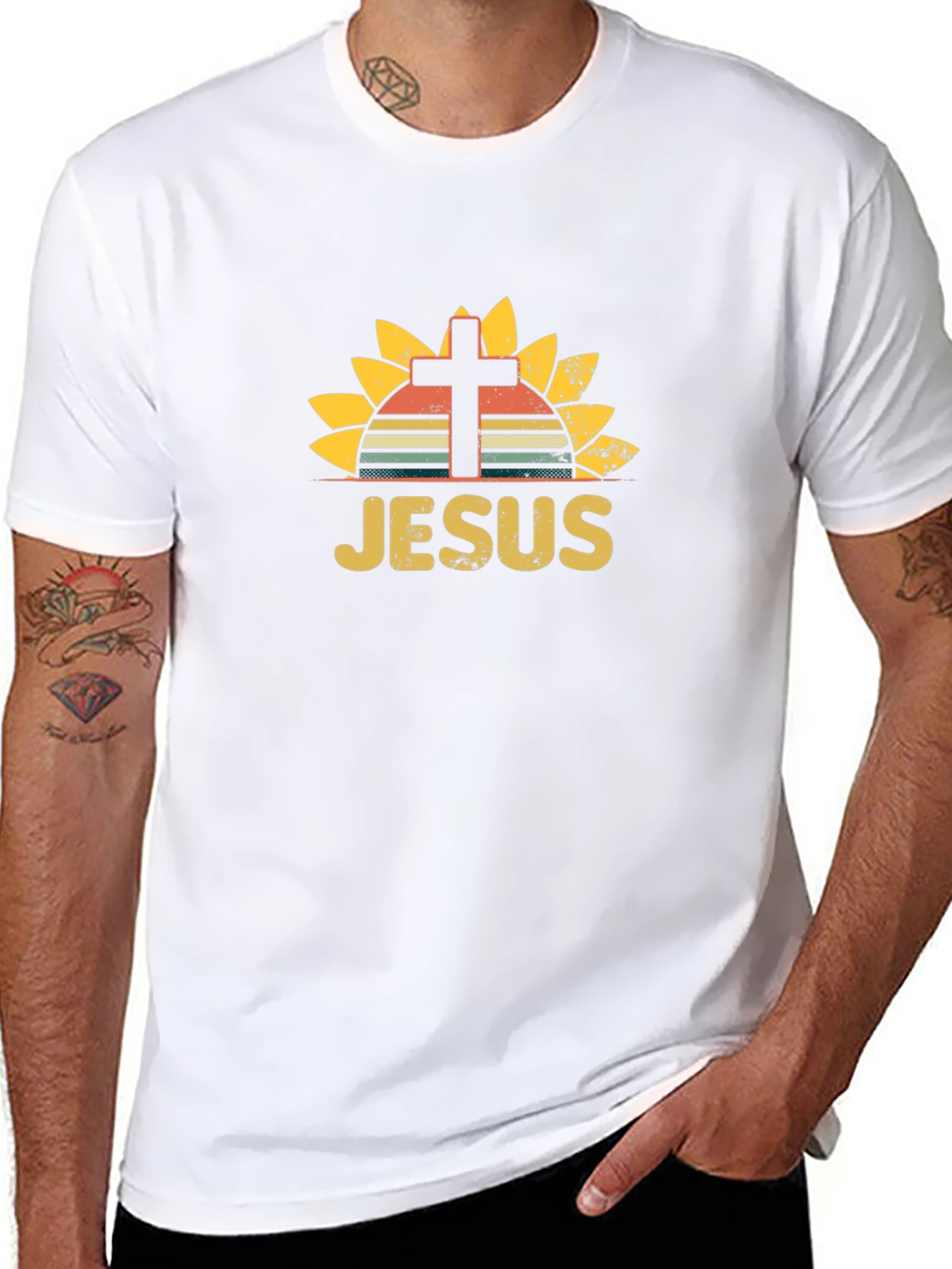 Jesus Sunflower Graphic T-Shirt - Unisex Christian Tee