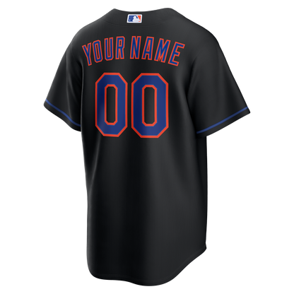 New York Mets Nike Alternate Replica Custom Jersey - Black