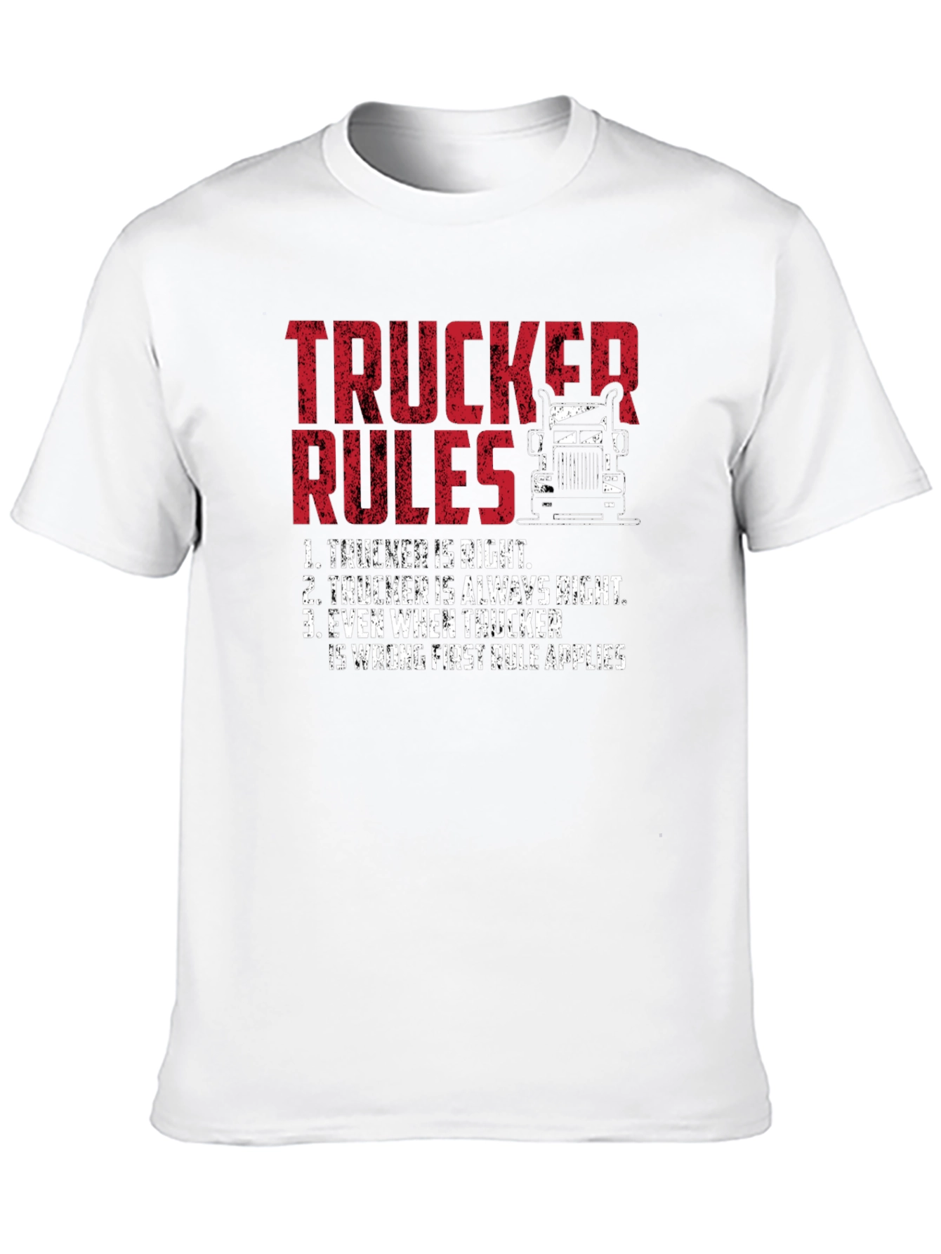 Trucker Rules Graphic Tee - Funny Truck Driver T-Shirt